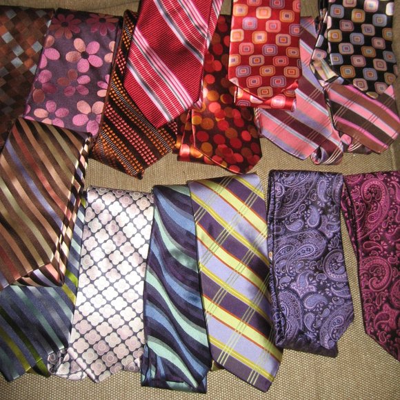 ❤️25 LOT TED BAKER Neckties Ties Paisley Stripe Polka Dot Retro Collector Lot - Picture 4 of 14